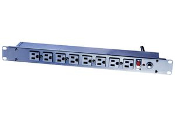 Bud Industries POS-195-S Rack Mount, 8 Outlets, 125 V, 15 A, 482.6 mm, 44.5 mm, 4.57 m | American Cable Assemblies