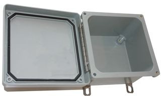 Bud Industries NF-6610 NEMA 4X Fiberglass, Screwed, Cover, Wall Mount, Fiberglass, 196.9 mm, 197 mm | American Cable Assemblies