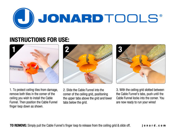 Jonard CPF-215 Cable & Drop Ceiling Protector | American Cable Assemblies