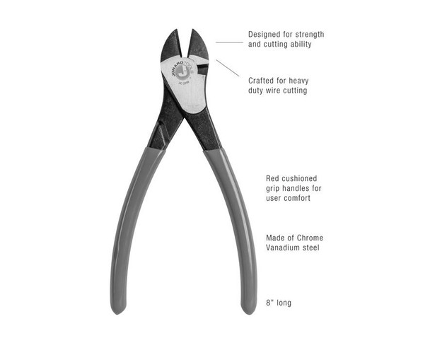 Jonard JIC-2288 Plier, Diagonal, Cutter, 8" | American Cable Assemblies