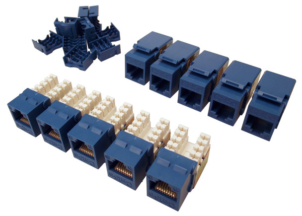 Shaxon SH-BM603U810-10B 10pk Cat5e RJ45 Keystone Jack 568A/B Blue| American Cable Assemblies