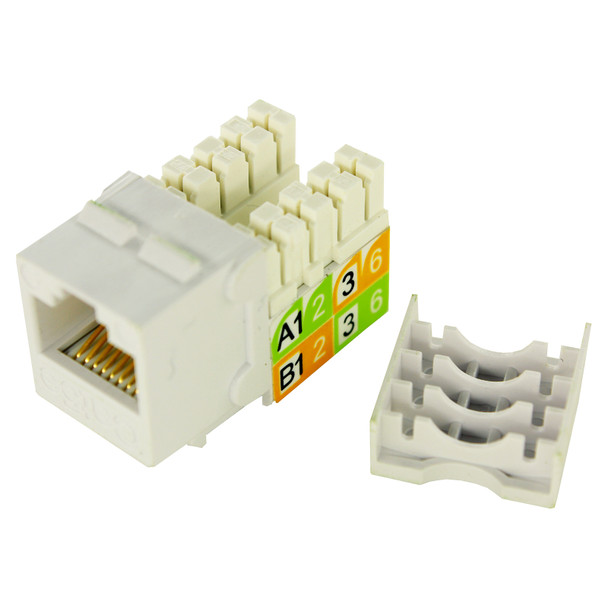 Shaxon SH-BM603W810-10B 10pk Cat5e RJ45 Keystone Jack 568A/B White| American Cable Assemblies