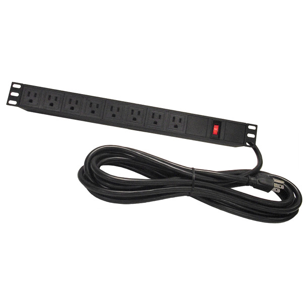 Shaxon SH-PYF-71-1908RM-15 19-Inch Rack Mount Metal Power Strip With 8 Outlets And 15 Foot Cord| American Cable Assemblies
