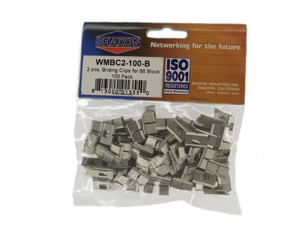 Shaxon SH-WMBC2-100-B 2pos. Bridging Clips For 66 Block 100pk.| American Cable Assemblies