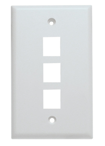 Shaxon SH-BM303WP3-XXB 3 Port Single Gang White Keystone Wall Plate| American Cable Assemblies