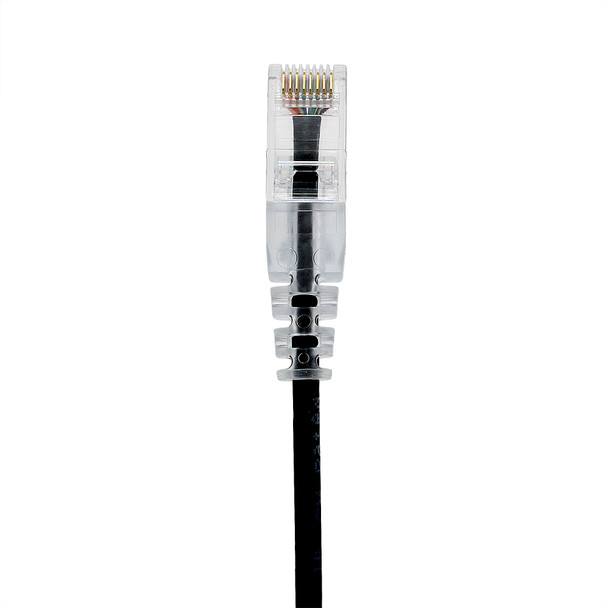 Shaxon SH-UL728-8XXBK-CG CAT 6 Slim Patch Cable, UTP Stranded, Finger Boot, Black| American Cable Assemblies