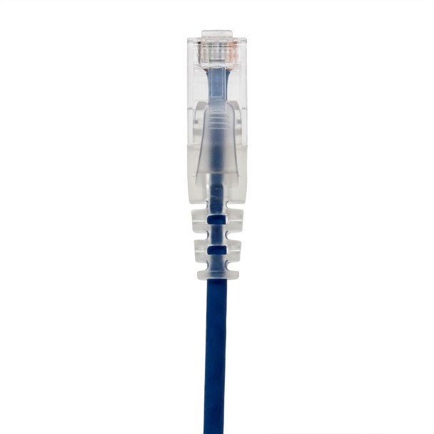 Shaxon SH-UL728-8XXBU-CG CAT 6 Slim Patch Cable, UTP Stranded, Finger Boot, Blue| American Cable Assemblies