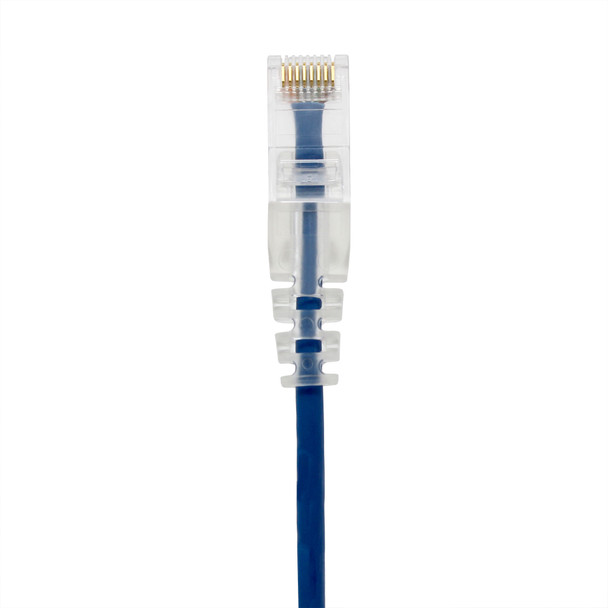Shaxon SH-UL728-8XXBU-CG CAT 6 Slim Patch Cable, UTP Stranded, Finger Boot, Blue| American Cable Assemblies