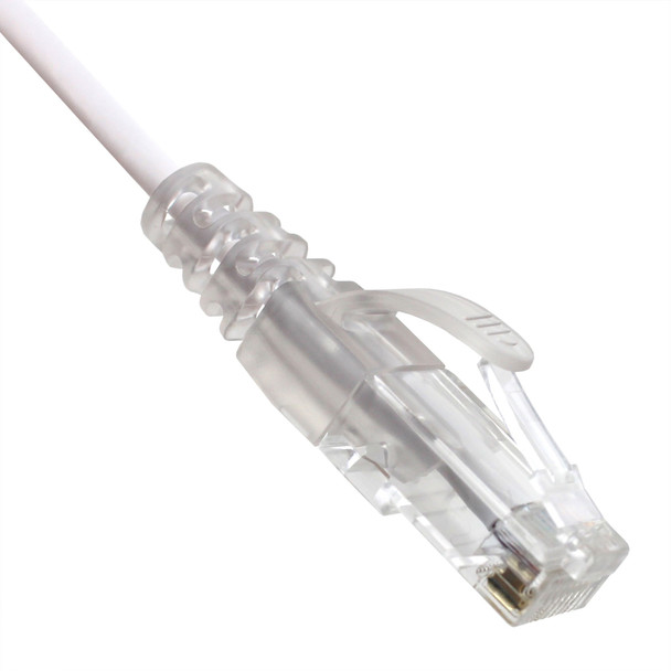 Shaxon SH-UL828-8XXWT-CG CAT 6A Slim Patch Cable, UTP Stranded, Finger Boot, White| American Cable Assemblies
