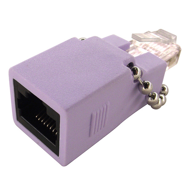 Shaxon SH-MATGCFM-L-B CAT6 Gigabit Crossover Adapter RJ48C Jack To RJ45 Male, Light Purple| American Cable Assemblies