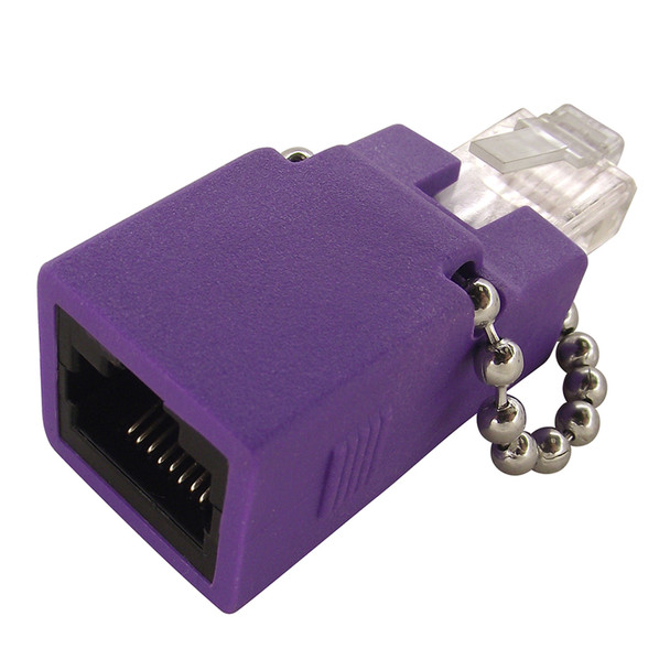 Shaxon SH-MATGLFM-P-B CAT6 Gigabit Loopback Adapter RJ48C Jack & RJ45 Male, Purple| American Cable Assemblies