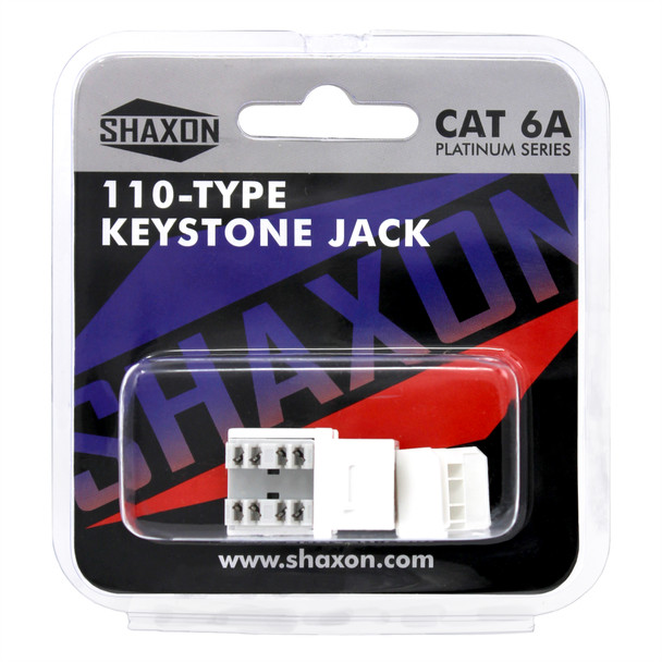 Shaxon SH-BM803W810-B Cat6A RJ45 Keystone Jack 568A/B White| American Cable Assemblies