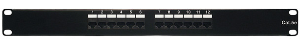Shaxon SH-MP155HA128-B Category 5e Patch Panel, 12 Port, RJ45-110| American Cable Assemblies
