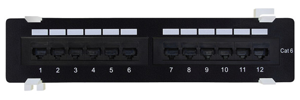 Shaxon SH-MP117MA128-B Category 6 Mini Patch Panel, 12 Port, RJ45-110| American Cable Assemblies