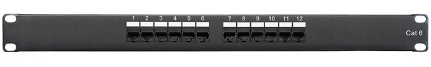 Shaxon SH-MP117HA128-B Category 6 Patch Panel, 12 Port, RJ45-110| American Cable Assemblies