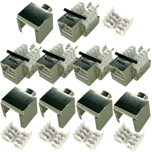 Shaxon SH-BM703SH810-5B Category 6 Shielded Keystone Jack, RJ45 To 110, 90 Degree, 5pk| American Cable Assemblies