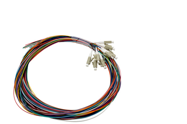 Shaxon SH-01LCUM4J50.9TC123.0M Pigtail LC/UPC 12 Colors OM4 0.9mm OFNR 3M, Tight Buffer| American Cable Assemblies