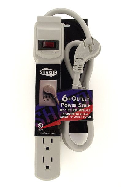 Shaxon SH-PYF-69-12 Power Strip With 6 AC Outlet, 12 Foot Cord, Ivory| American Cable Assemblies