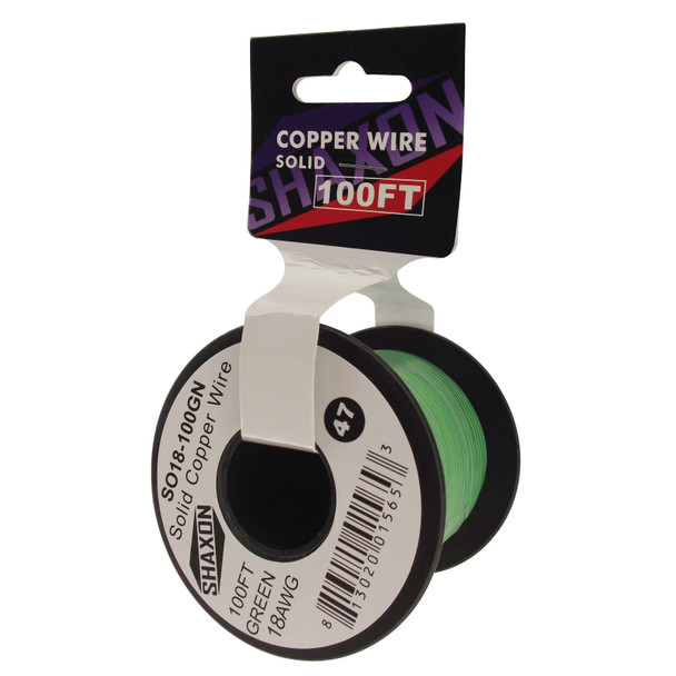 Shaxon SH-SOxx-xxxGN Solid Copper Wire On Spool, Green| American Cable Assemblies