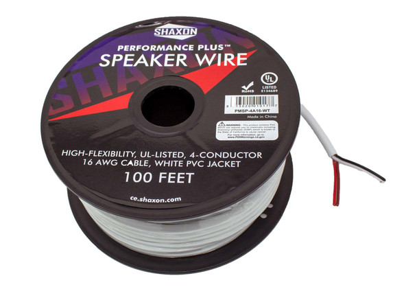 Shaxon SH-PMSP-4A16-WT 4 Conductor Performance Plus High Definition Speaker Wire| American Cable Assemblies