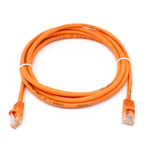 Shaxon SH-UL724M8XXOR-9F CAT 6 Patch Cable, UTP Stranded, Flush Molded Boots, Orange| American Cable Assemblies