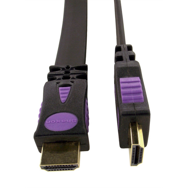 Shaxon SH-HDM4FMM03M-B HDMI Flat M/M, 3 Meter, Black PVC, 28AWG, 1.4, 4K| American Cable Assemblies