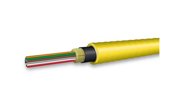 OCC, DX, Distribution Series, 4-Strand, 900um Tight Buffered, Indoor/Outdoor, ILA Armored, Chemical Resistant OFNP Plenum Rated, OS2, 9/125, Singlemode, Yellow Jacket (Priced Per Foot) | American Cable Assemblies