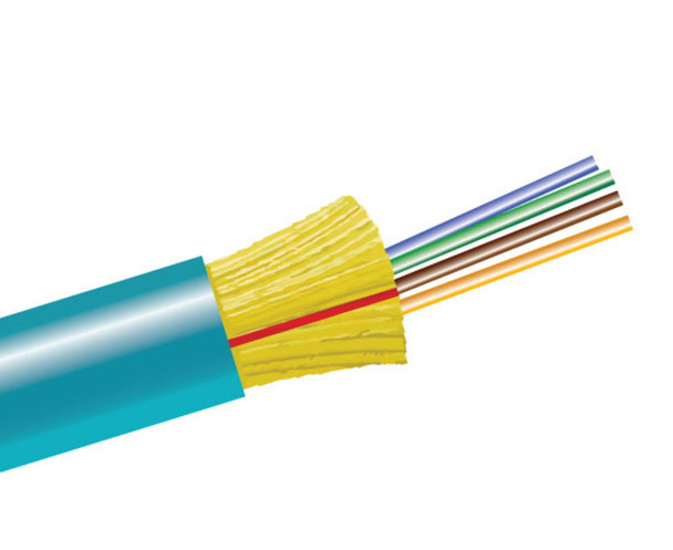 OCC, DX, Distribution Series, 4-Strand, 900um Tight Buffered, Indoor/Outdoor, OFNR Rated, OM4, 50/125, Multimode, Aqua Jacket (Priced Per Foot) | American Cable Assemblies