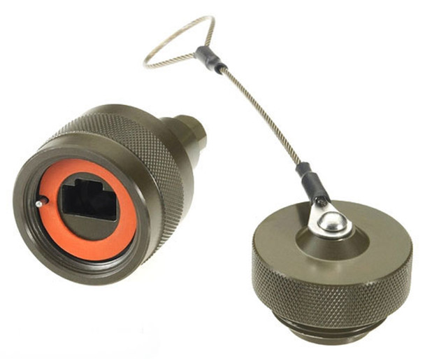 R-Jack™ RJ-45 Plug, Dust Cap, Non-Shielded, Non-Sealed, Zinc Nickel | American Cable Assemblies