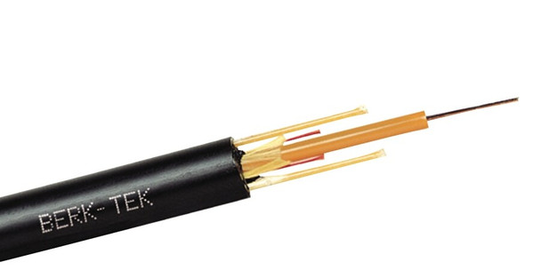 Berk-Tek OPD006CB3510/25 Outside Plant All Dielectric Loose Tube Cable, 6-Fibers, OM1 62.5/125Um Multimode Fiber, 2.4mm Polyethylene Black Jacket