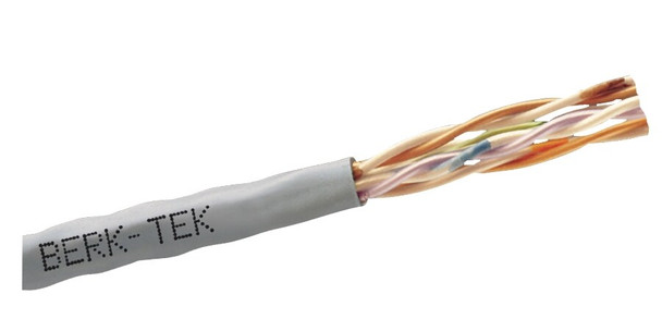 Berk-Tek 10032510 HyperPlus 5e, Category 5e, Riser UTP Cable, Gray, Box