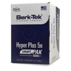 Berk-Tek 11075017 HyperPlus 5e, Category 5e, Riser UTP Cable, Green, Box of 1,500 ft.