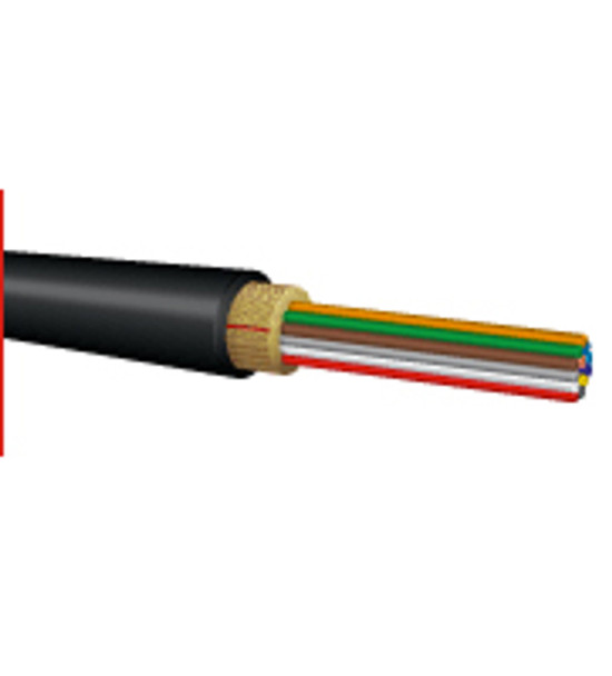 OCC DX012DWLS9KS DX, Distribution Series, 12-Strand, 900um Tight Buffered, Indoor/Outdoor, MSHA Rated, OM1, 62.5/125, Multimode, Black Jacket, Low Water Peak Mining (Priced Per Foot) | American Cable Assemblies