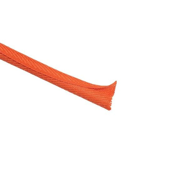 HellermannTyton 170-03233 Spiral Wraps, Sleeves, Tubing & Conduit Braided Sleeving, Woven Convoluted Wrap, 1/2" Dia, PET, Orange, 150.0 ft/reel | American Cable Assemblies