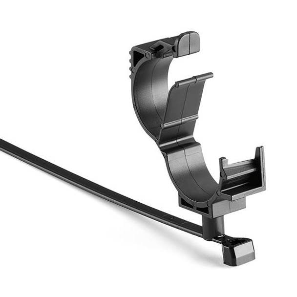HellermannTyton 156-01690 Cable Ties LOC Locking Clamp, 1519 mm, with T50SMVC Swivel Tie, PA66HIRHSUV, Black, 1000/ctn | American Cable Assemblies