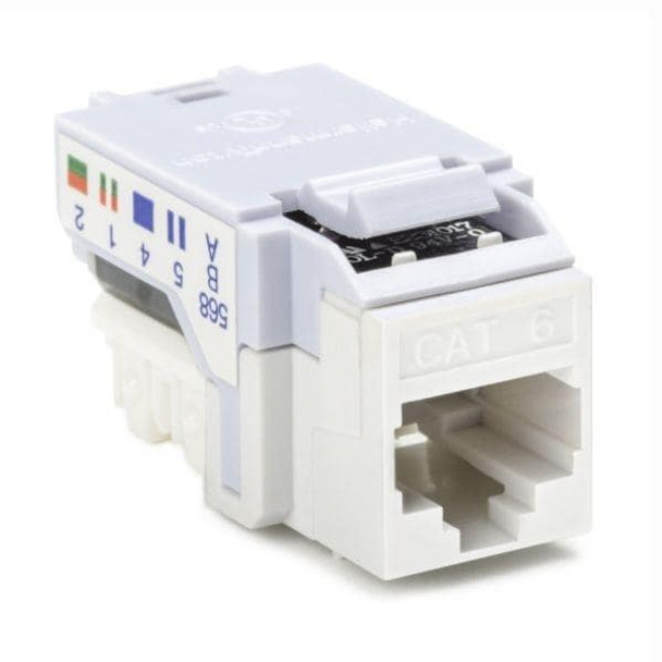 HellermannTyton RJ45FC6-W Modular Connectors / Ethernet Connectors Category 6 Modular Keystone Jack, Plenum Rated, White, 1/pkg | American Cable Assemblies