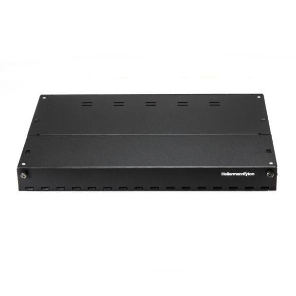 HellermannTyton FERM18S Racks & Rack Cabinets Rack Mount Fiber Enclosure-Unloaded, Accepts 3 LGX Adapter Panels, 1U, Black, 1/pkg | American Cable Assemblies