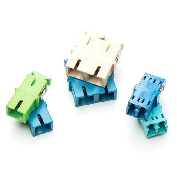 HellermannTyton FALCDSM Fiber Optic Connectors Adapter, LC Duplex, SM, No Flange, Blue, 1/pkg | American Cable Assemblies