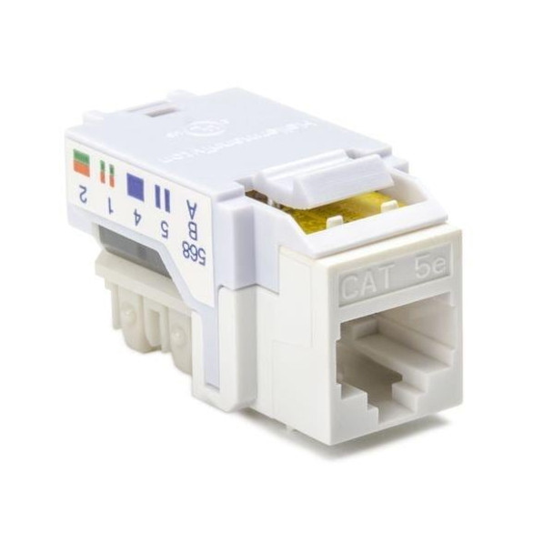 HellermannTyton RJ45FC5E-W Modular Connectors / Ethernet Connectors Category 5e Modular Keystone Jack, Plenum Rated, White, 1/bag | American Cable Assemblies