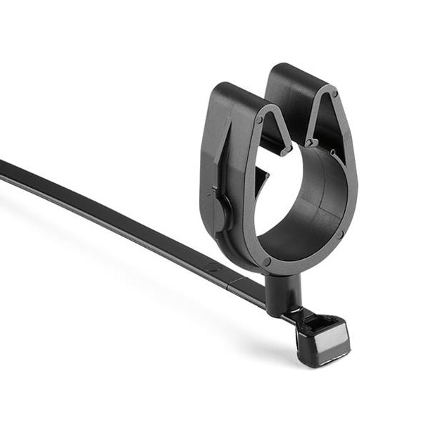 HellermannTyton 156-01790 Cable Ties MOC Clip, 19 mm Transverse, Assembled to T50SMVC Swivel Tie, PA66HIRHSUV, Black, | American Cable Assemblies