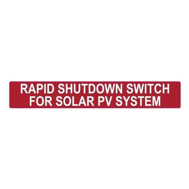 HellermannTyton 596-00890 Labels and Industrial Warning Signs Solar Label, Reflective, PHOTOVOLTAIC SYSTEM...SHUTDOWN, 6.5" x 1.0", VL, Red, 10/pkg | American Cable Assemblies
