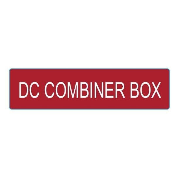 HellermannTyton 596-00746 Labels and Industrial Warning Signs Solar Label, DC COMBINER BOX, 4.0" x 1.0", VL, Red, 10/pkg | American Cable Assemblies