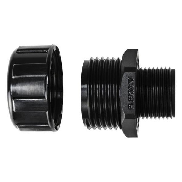 HellermannTyton 166-90506 Conduit Fittings & Accessories HelaGuard Non-Metallic IP65 Compression Fitting, Straight, NPT Thread, 2.0" Dia., Black, 1/pkg | American Cable Assemblies