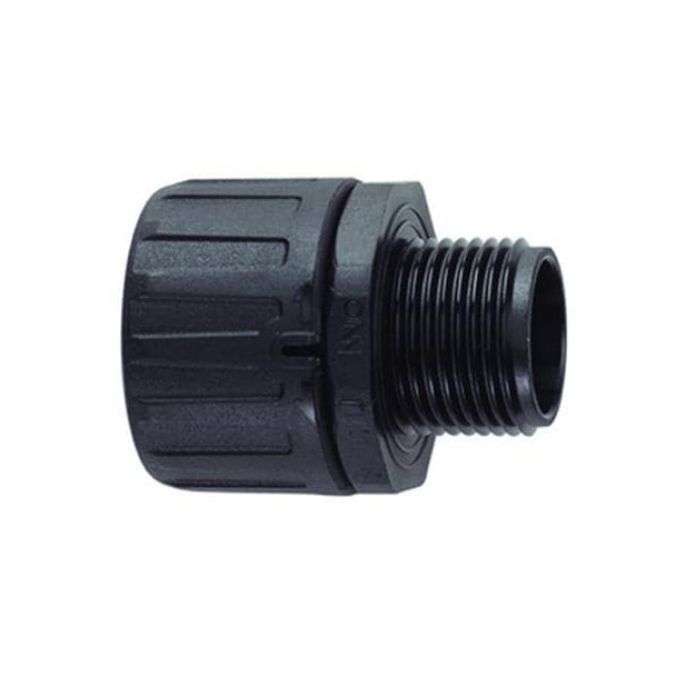 HellermannTyton 166-90325 Conduit Fittings & Accessories HelaGuard Non-Metallic IP66 Fitting, Straight, M20 Thread, 0.50" Dia, PA66, Black, 10/pkg | American Cable Assemblies