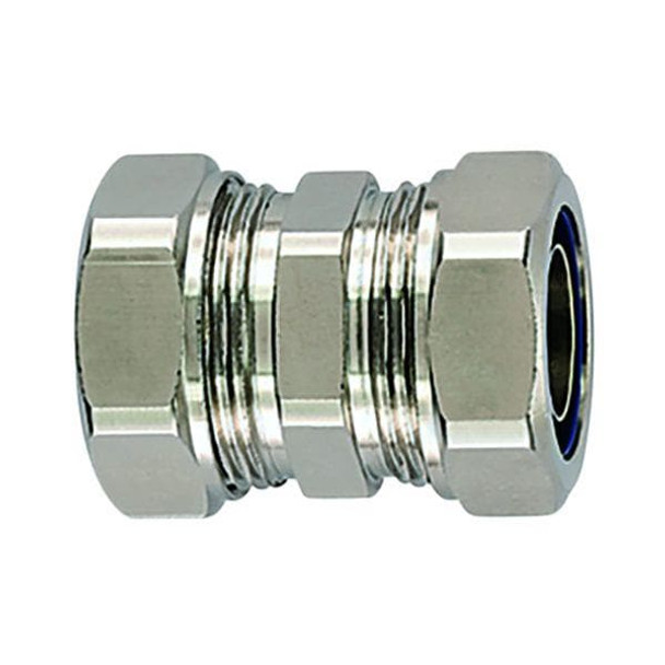 HellermannTyton FSU16-FSU16 Conduit Fittings & Accessories Metallic Compression Fitting, Flexible, Coupler, 0.38" (16mm) to 0.38" (16mm) Dia, NPB Metal, 2/pkg | American Cable Assemblies