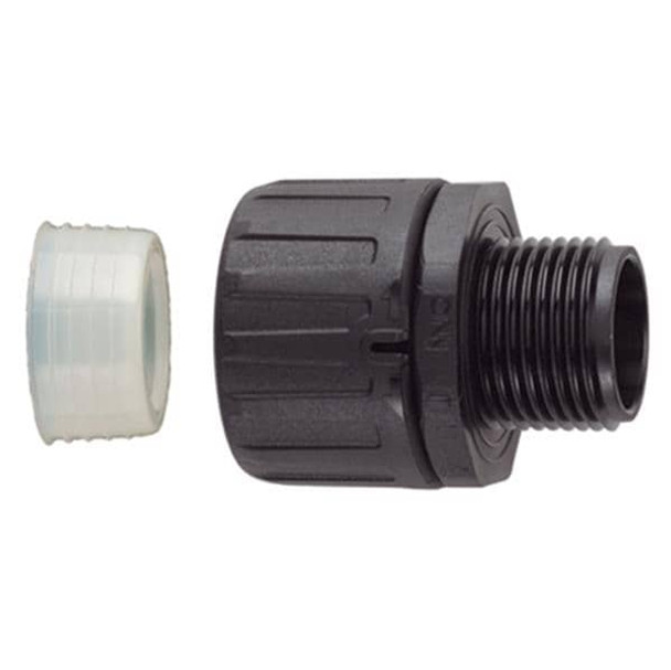 HellermannTyton 166-90775 Conduit Fittings & Accessories HelaGuard Non-Metallic IP68 Fitting, Straight, 2.0" NPT Thread, 2.00" Dia., PA66, Black, 1/pkg | American Cable Assemblies