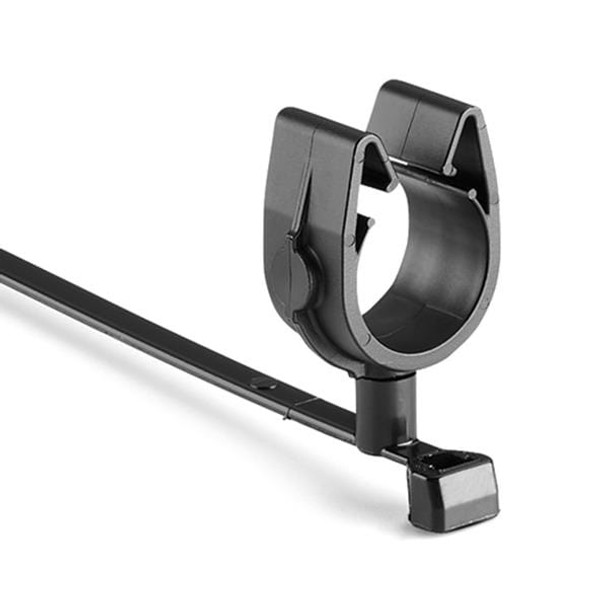 HellermannTyton 156-02257 Cable Ties MOC Clip, 16 mm Transverse, Assembled to T50SVC Swivel Tie, PA66HIRHSUV, Black, | American Cable Assemblies