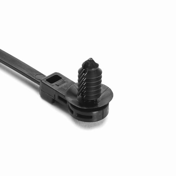 HellermannTyton 157-00312 Cable Tie Mounts 1-Pc Cable Tie/Fir Tree Mount, 12.5mm Offset, 8.5"L, 6.1-7mm Hole, PA46, Brown, | American Cable Assemblies