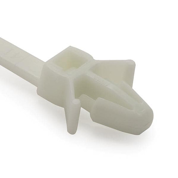 HellermannTyton 126-00082 Cable Tie Mounts 1-Pc Cable Tie/Arrowhead Mount w/Wings, 6"L, 50lb, 0.24 - 0.26" Hole Dia, PA66HIRHS, Natural, 500/bag | American Cable Assemblies