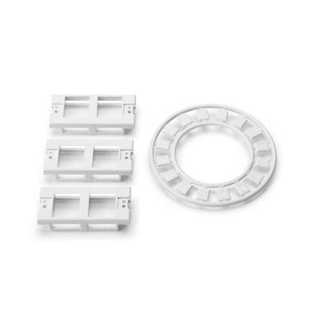 HellermannTyton FPMIFD-W Wire Ducting & Raceways Modular Faceplate Dual Insert With Icons, ABS, White, 3/pkg | American Cable Assemblies